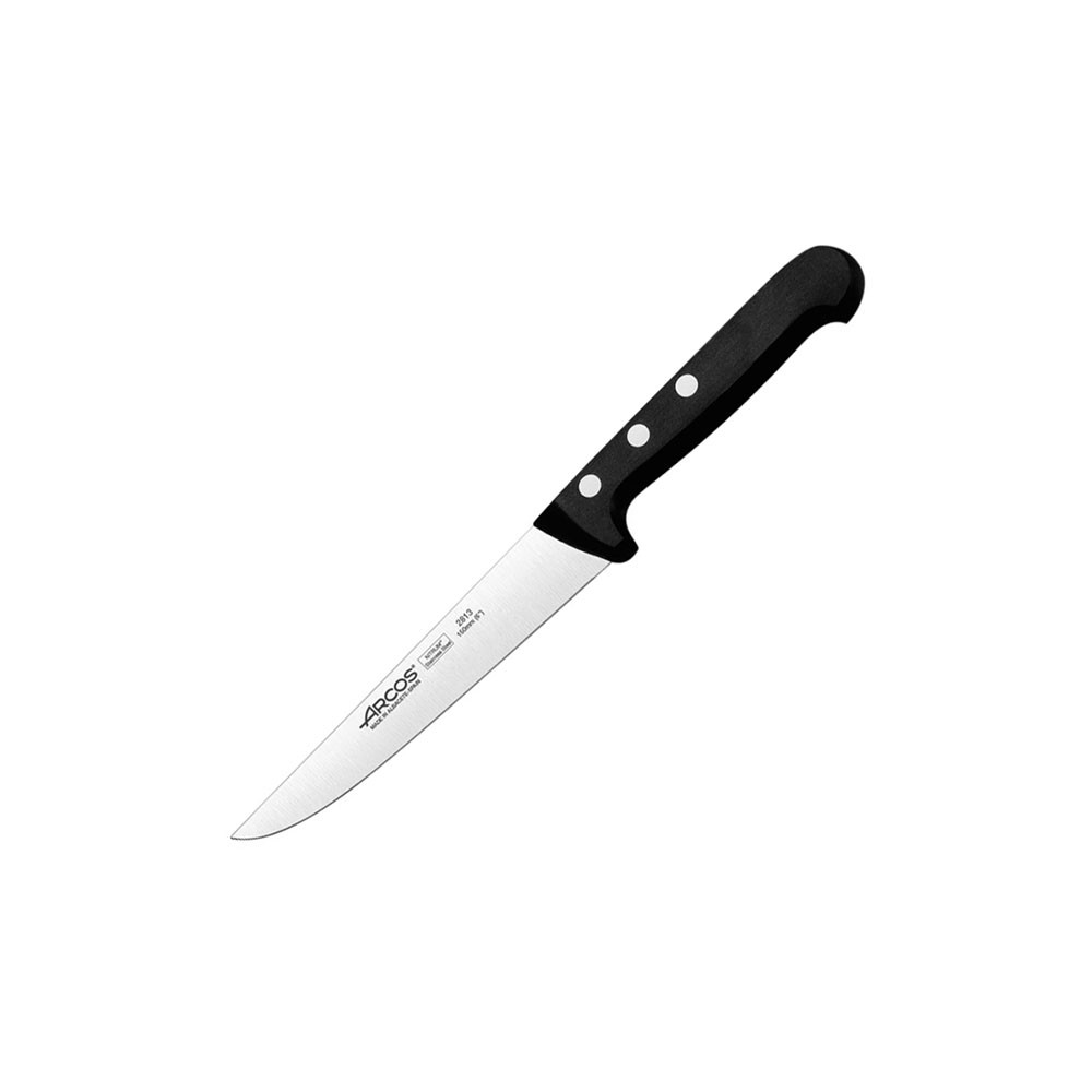 Нож кухонный «Универсал»; сталь нерж.; L=260/150, B=27мм; черный, металлич.