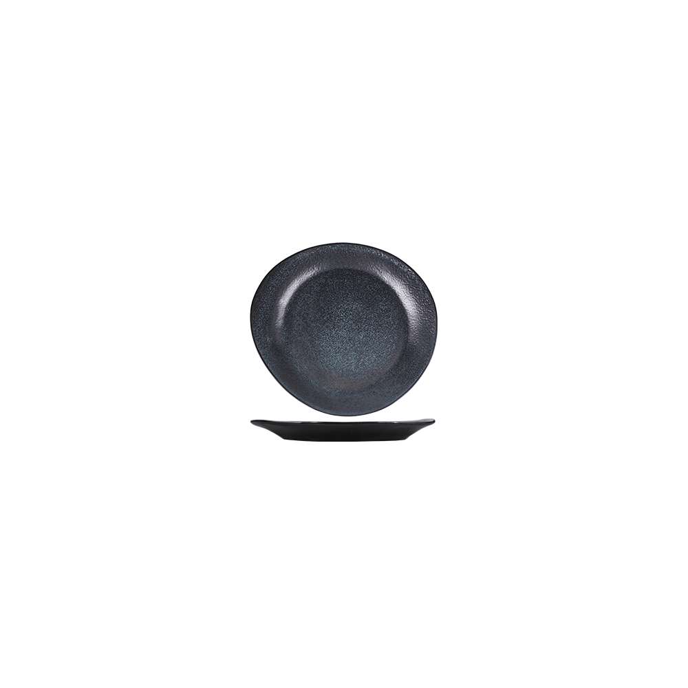 Тарелка «Млечный путь изумрудный»; фарфор; H=3, L=32, B=29см; изумруд., черный