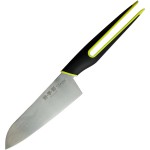 Нож «Сантоку»; сталь нерж., полипроп.; L=14, 5см; металлич., зелен.