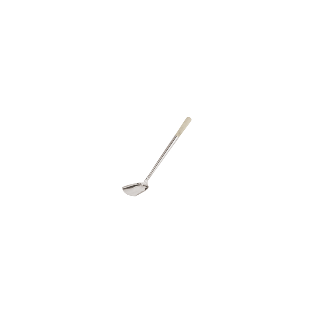 Лопатка кухонная; сталь нерж., дерево; L=11, B=10, 2см; металлич., деревян.