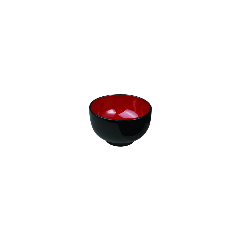 Мисосупница; пластик; 0, 55л; D=135, H=80мм; черный, красный