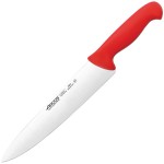 Нож поварской «2900»; сталь нерж., полипроп.; L=387/250, B=51мм; красный, металлич.