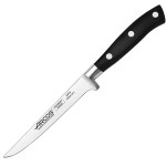 Нож для обвалки мяса «Ривьера»; сталь нерж., полиоксиметилен; L=26/130, B=35мм; черный, металлич.