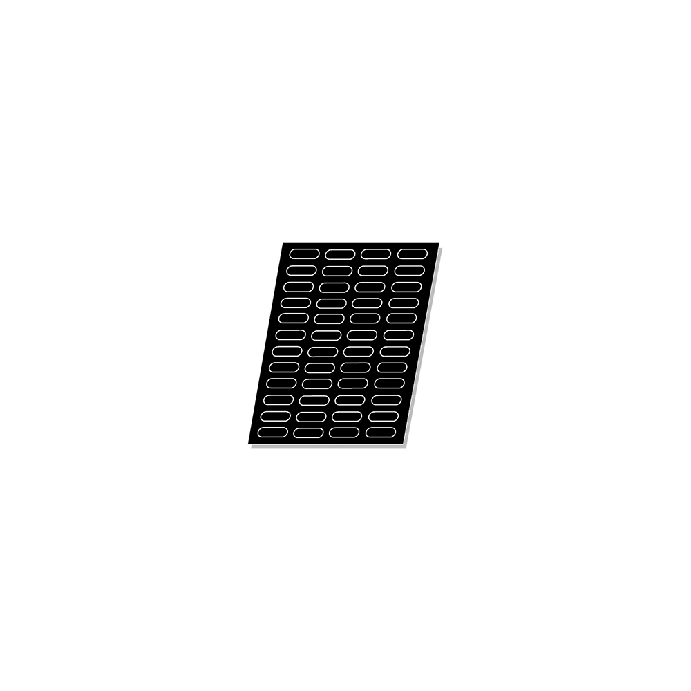 Форма кондитерская «Овал» на листе 60*40см[48шт]; силикон, стеклопласт.; H=1, L=7, B=3см