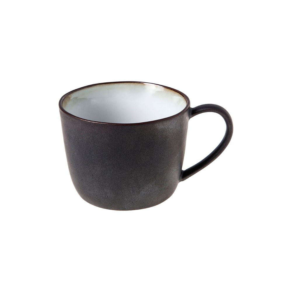 Чашка чайная «Плато»; керамика; 190мл; D=80, H=62мм; сине-серый, белый