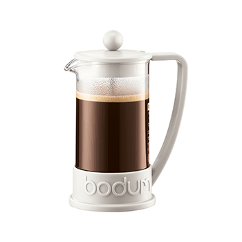 Кофейник с прессом «Бразилия»; стекло, пластик; 350мл; D=70, H=160, L=115мм; белый