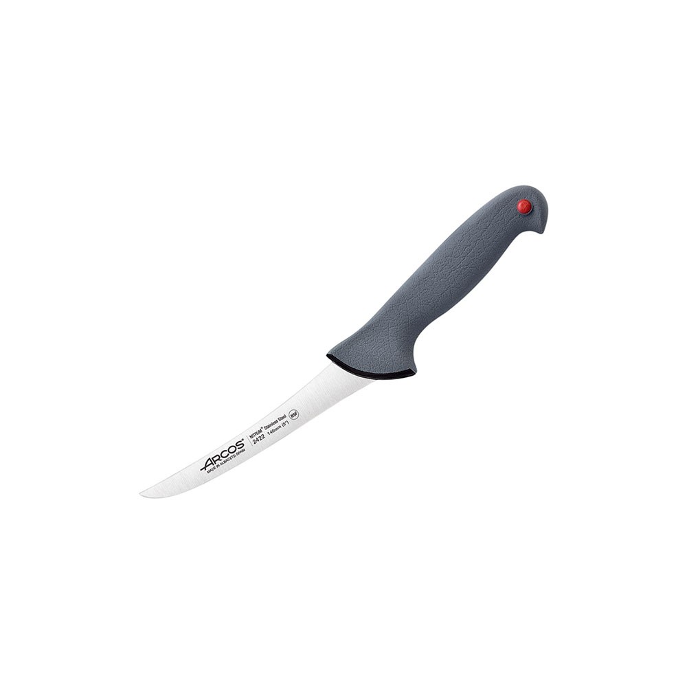 Нож для обвалки мяса «Колор проф»; сталь нерж., полипроп.; L=28/14см; серый, металлич.