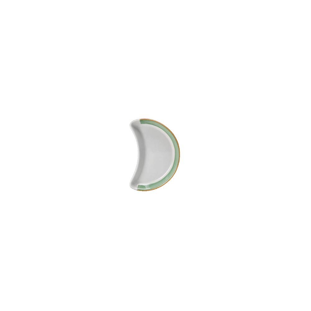 Блюдо-полумесяц «Рио Грин»; фарфор; L=25, 5см; белый, зелен.