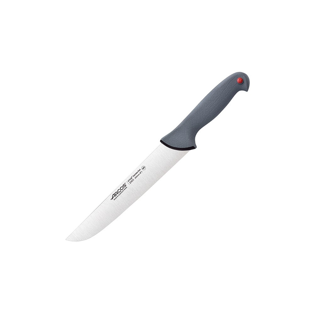 Нож для мяса «Колор проф»; сталь нерж., полипроп.; L=34/20см; серый