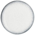 Тарелка; фарфор; D=21см; белый, серый