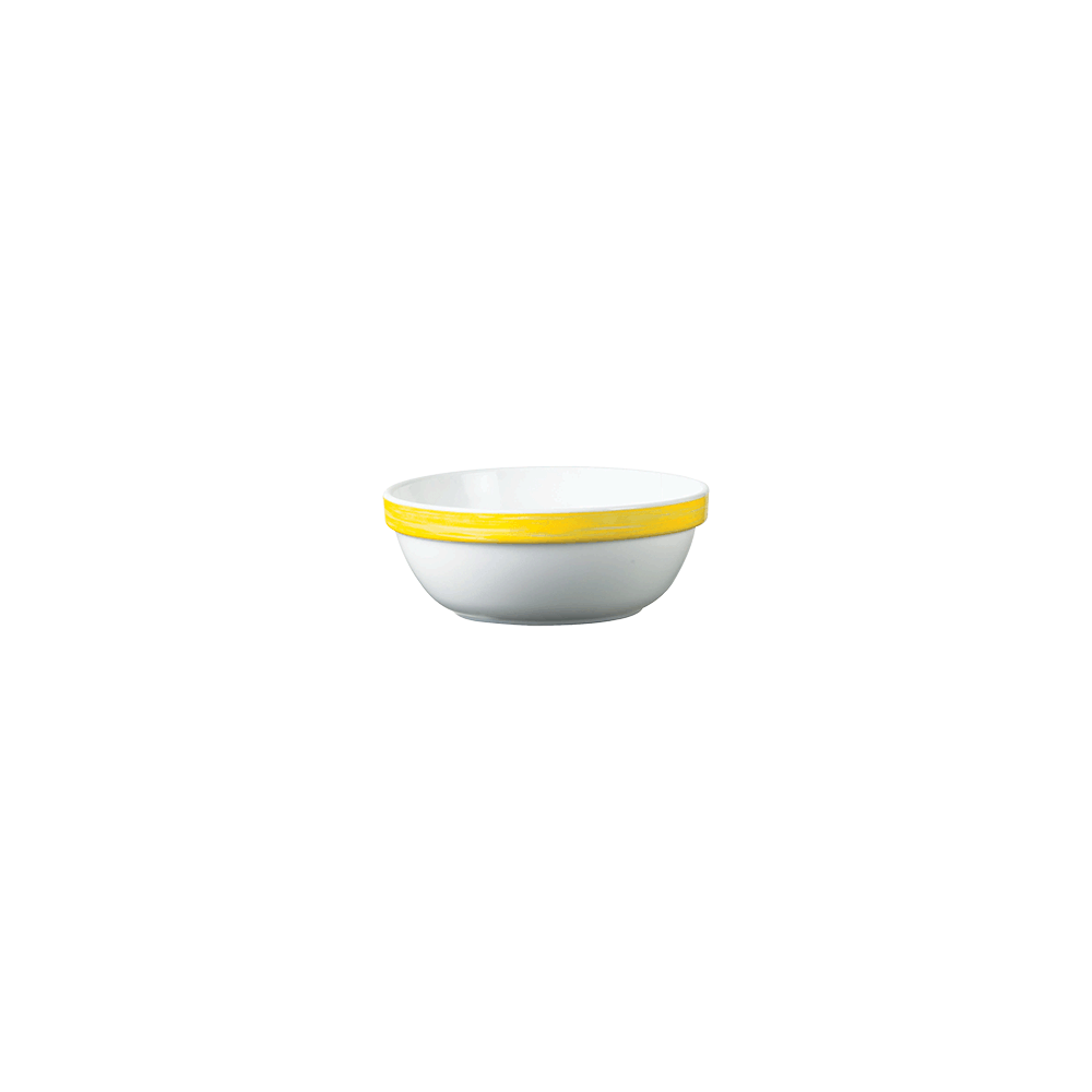 Салатник «Браш»; 315мл; D=120, H=47мм; белый, желт.