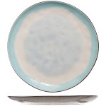 Тарелка мелкая «Малибу»; керамика; D=20см; белый, бирюз.