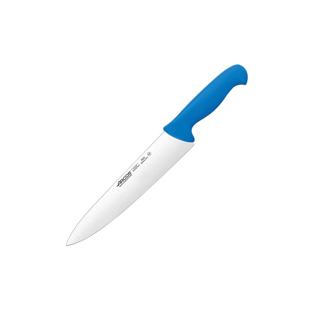 Нож поварской «2900»; сталь нерж., полипроп.; L=387/250, B=51мм; синий, металлич.
