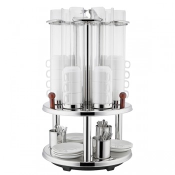 Диспенсер 2х ярусн. для чашек и стол. приборов; сталь нерж., поликарбонат; H=65, L=40, B=40см