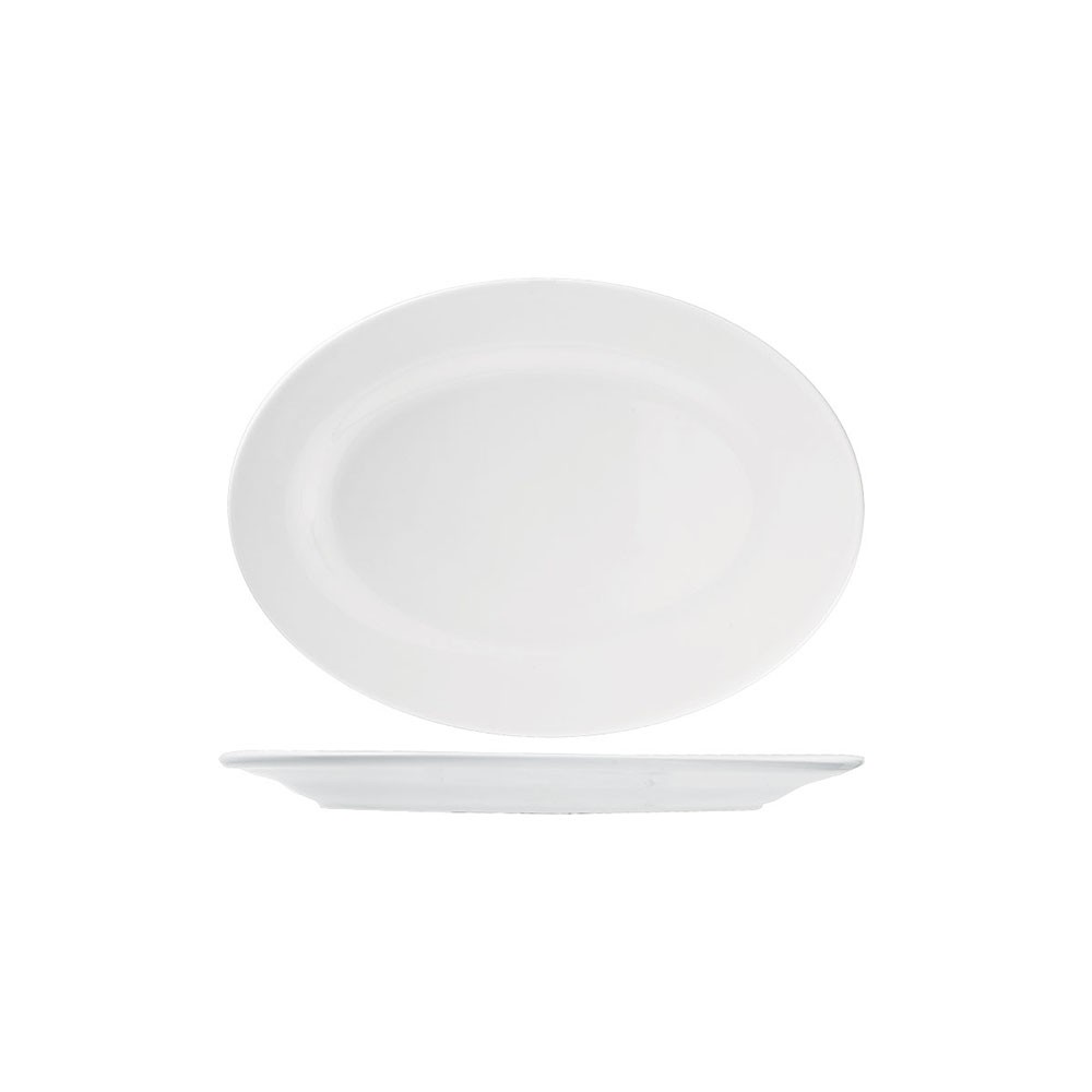 Блюдо овальное «Кунстверк»; фарфор; H=30, L=455, B=305мм; белый