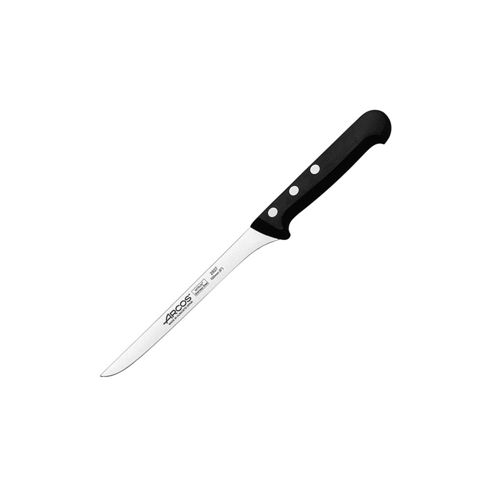 Нож для филе «Универсал»; сталь нерж., полиоксиметилен; L=275/160, B=13мм; черный, металлич.