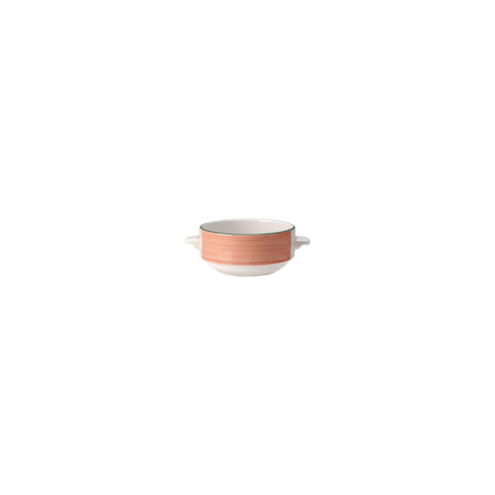 Чашка бульонная «Рио Пинк»; фарфор; 285мл; D=11, H=6см; белый, розов.