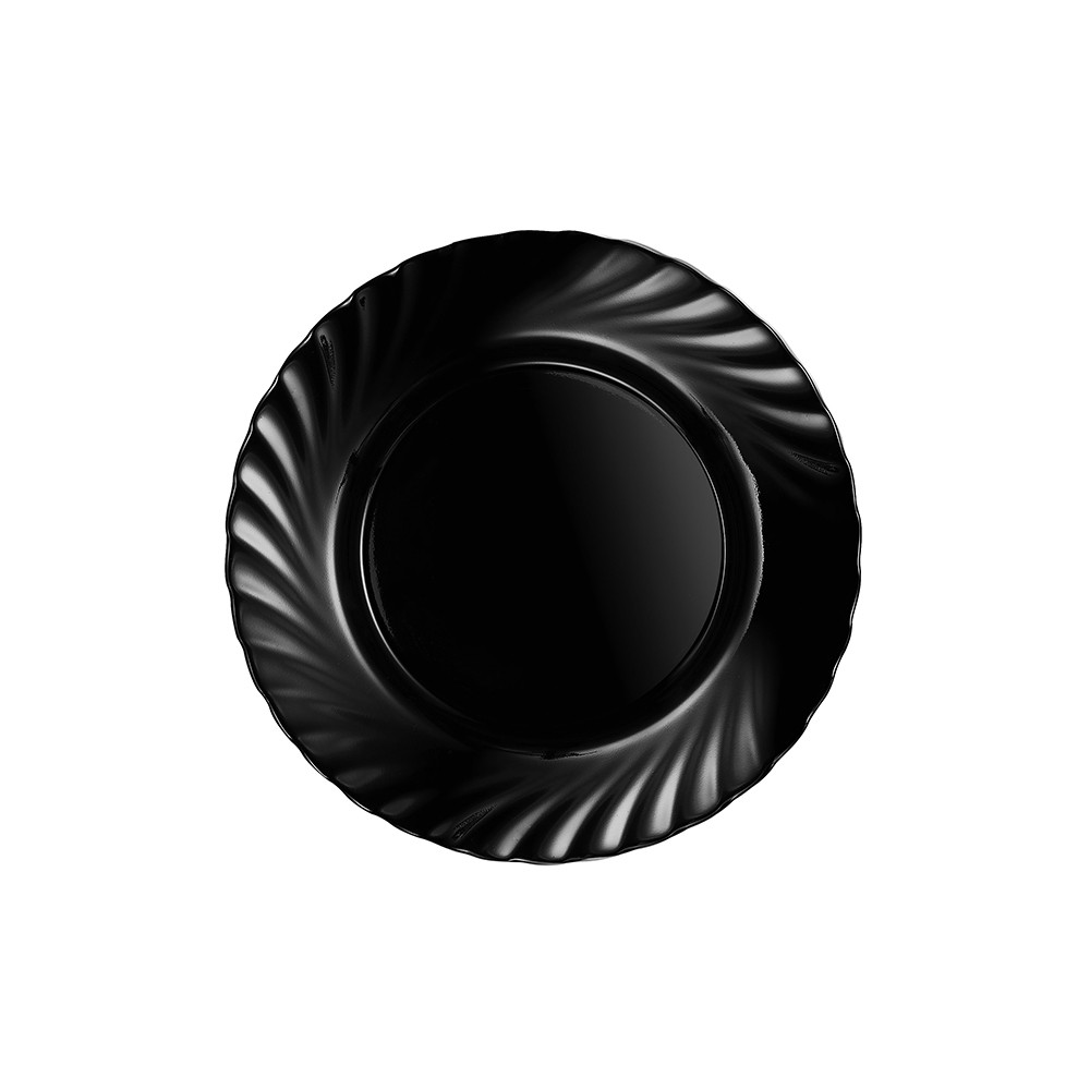 Тарелка «Трианон»; стекло; D=245, H=20мм; черный