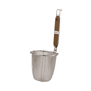 Шумовка; сталь нерж., дерево; D=14, H=13см; металлич.