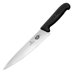 Нож поварской; сталь нерж., полипроп.; L=440/215, B=59мм; черный, металлич.