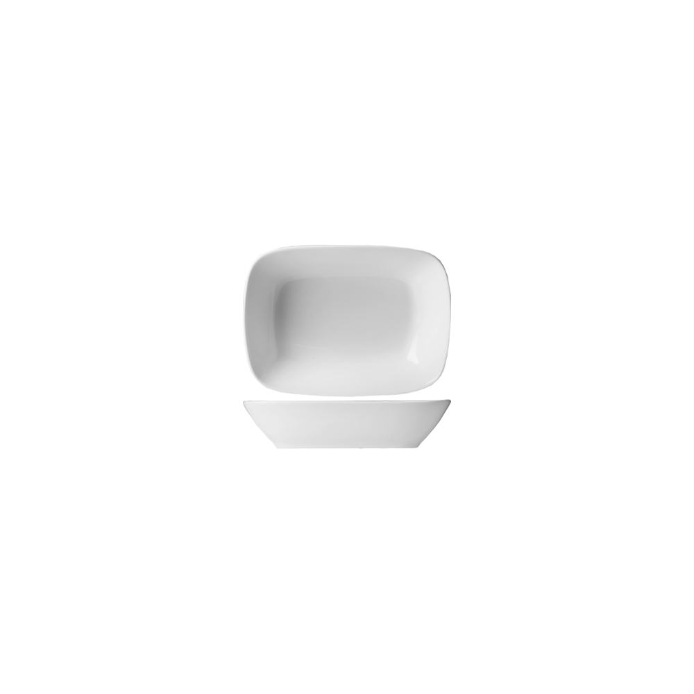 Блюдо прямоугольное «Энтотел»; фарфор; H=23, L=125, B=85мм; белый