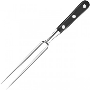 Вилка сервировочная; сталь нерж., абс-пластик; H=1, L=32, B=4см; металлич., черный