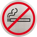 Табличка «Не курить»; сталь нерж.; D=16см; металлич.