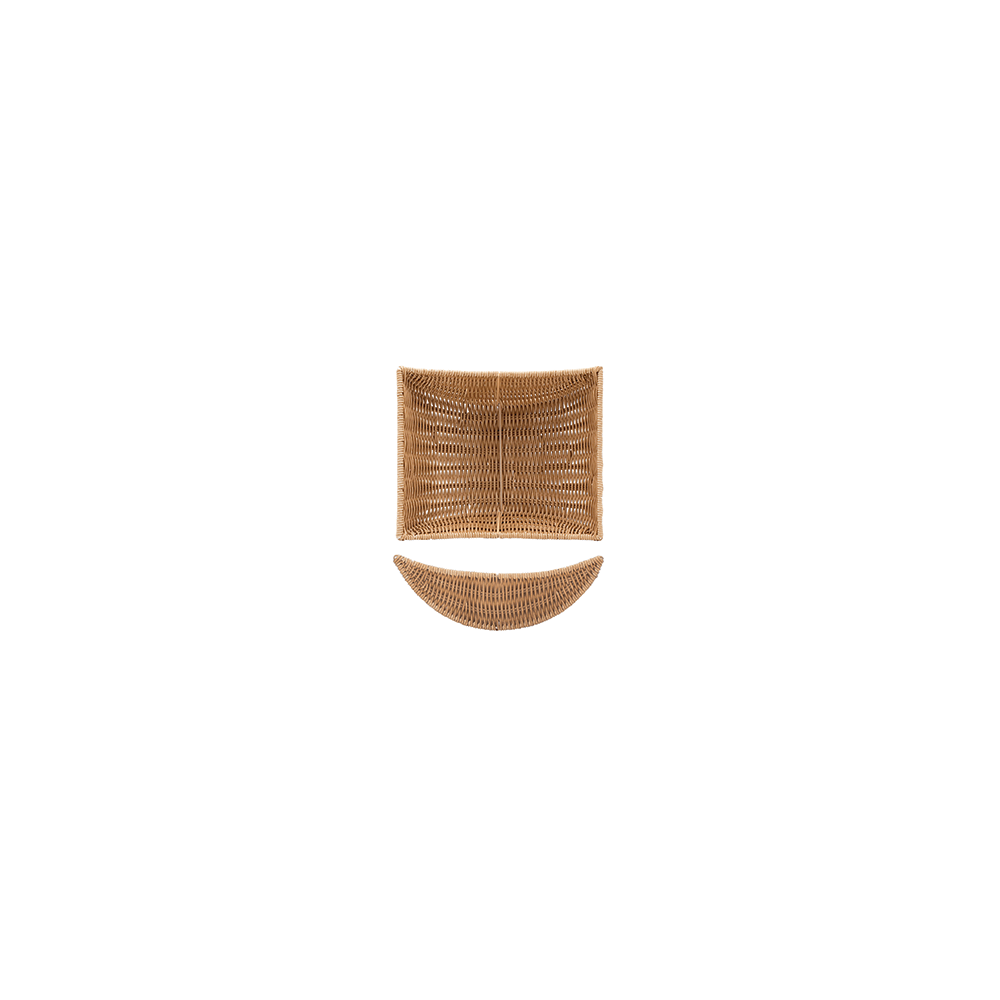 Корзина плетеная для хлеба прямоугольная; пластик; L=23, B=20см; коричнев.