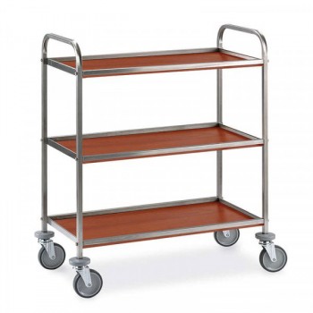 Тележка сервир. 4-х ярусная; сталь нерж., пластик; H=137, L=101, B=52см