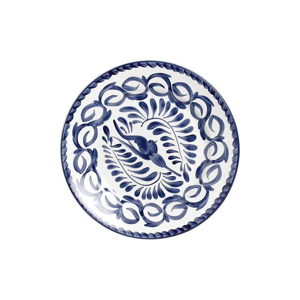 Тарелка мелкая «Пуэбла Блю»; фарфор; D=31см; белый, синий