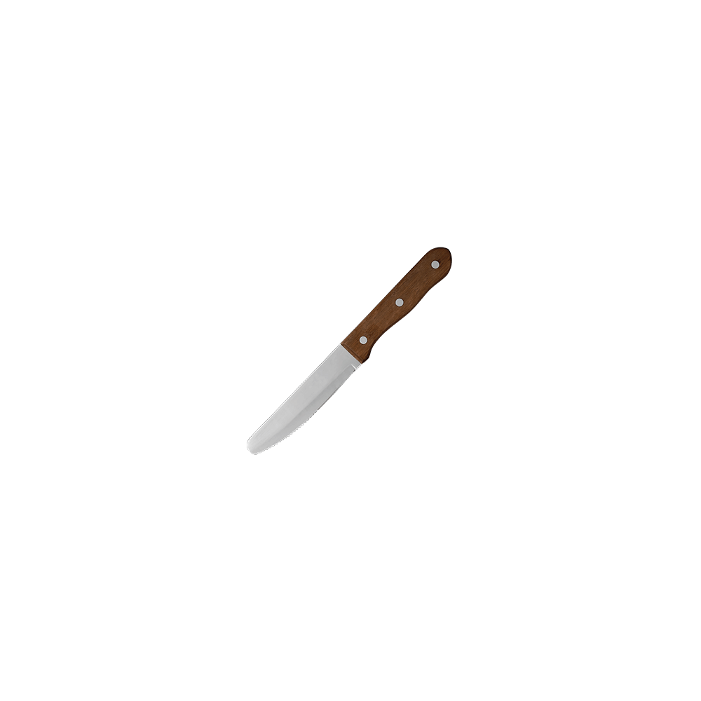 Нож для стейка; сталь нерж., дерево; L=25см; деревян., металлич.