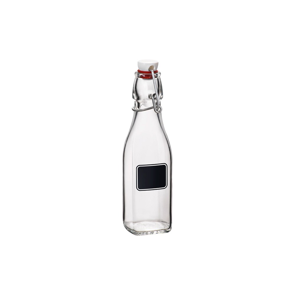Бутылка с крышкой «Лавана»; стекло; 270мл; D=55, H=192мм; прозр., черный