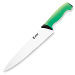 Нож поварской; сталь, пластик; L=25, B=2см; зелен., металлич.