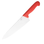 Нож поварской «Шефс»; сталь нерж., пластик; L=43/30, B=6см; красный, металлич.