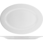 Блюдо овальное «Коллаж»; фарфор; L=30, B=21см; белый