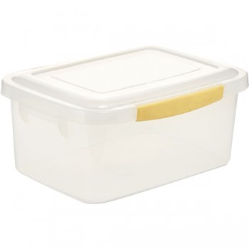 Контейнер для пищев. продук. с крышкой; полипроп.; 6л; H=14, L=30, B=22см; полупрозр.