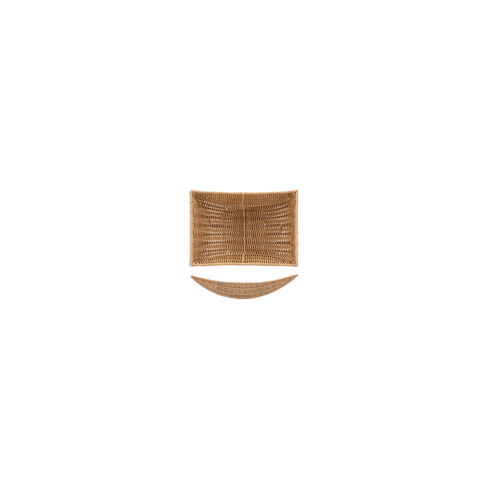Корзина плетеная для хлеба прямоугольная; пластик; L=43, B=27см; коричнев.