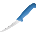 Нож для обвалки мяса; сталь нерж., пластик; L=275/145, B=23мм; синий, металлич.