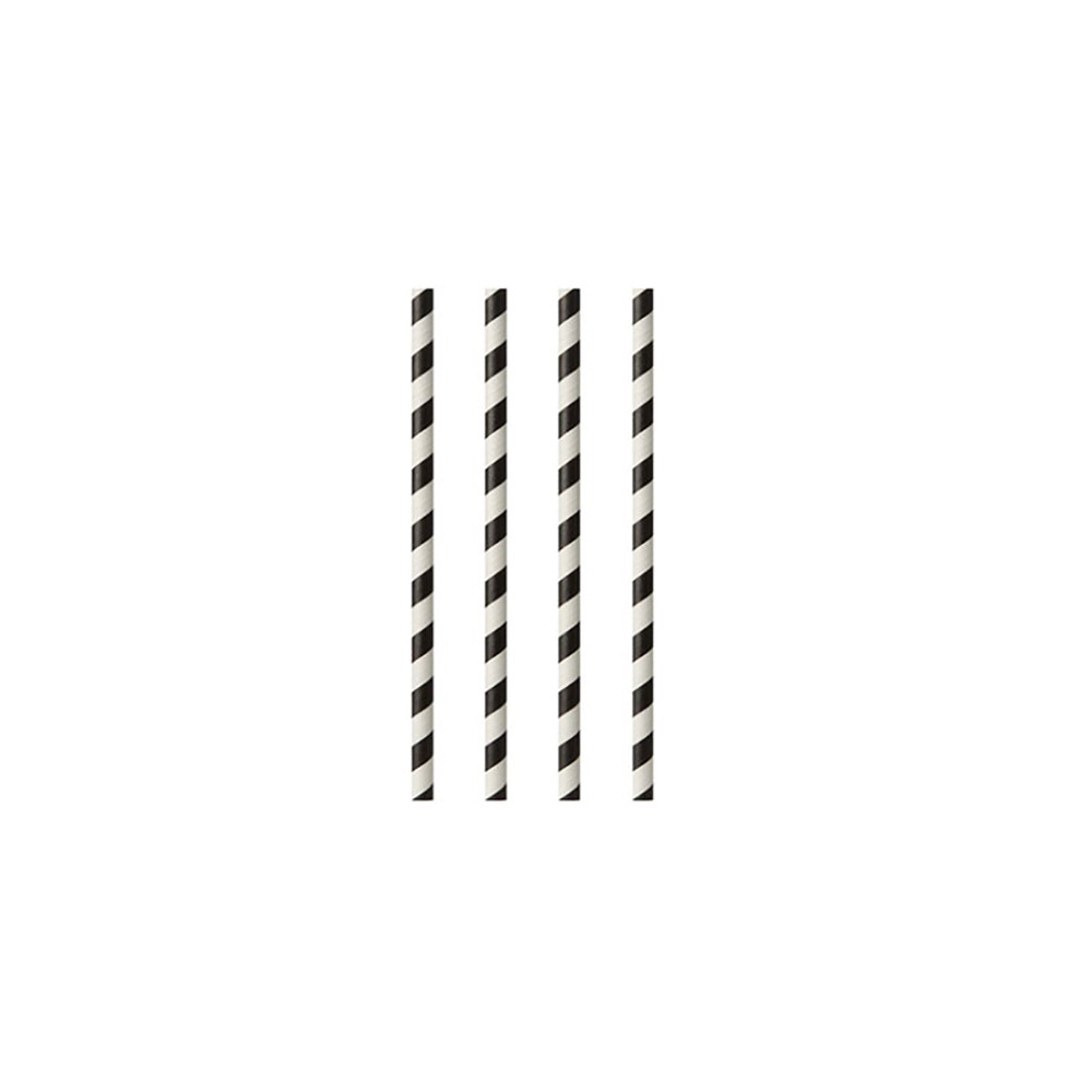 Трубочки[100шт]; бумага; D=6, L=200мм; черный, белый