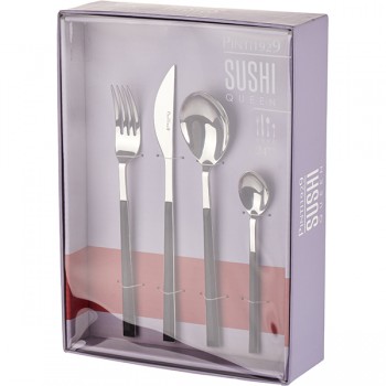 Набор столовых приборов 24 предм. «Суши квин»; сталь нерж.; черный