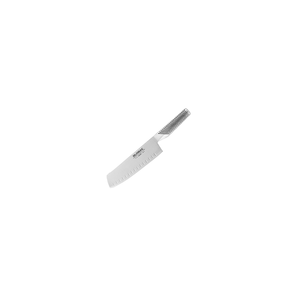 Нож для овощей рифленый «Глобал»; сталь нерж.; L=18см; металлич.