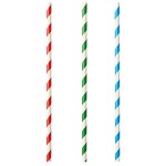 Трубочки[100шт]; бумага; D=8, L=210мм; разноцветн.