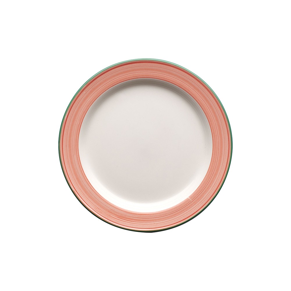 Тарелка мелкая «Рио Пинк»; фарфор; D=157, H=15мм; белый, розов.