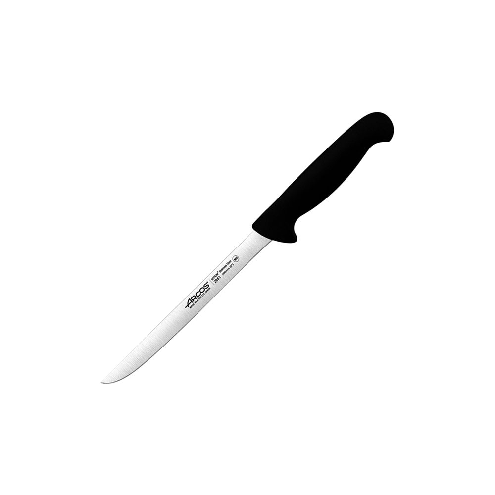 Нож для филе «2900»; сталь нерж., полипроп.; L=350/200, B=17мм; черный, металлич.