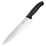Нож поварской; сталь нерж., полипроп.; L=386/255, B=53мм; черный, металлич.