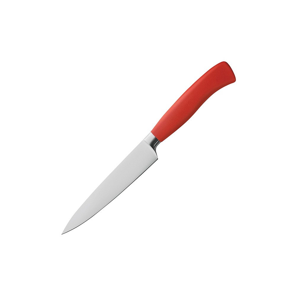 Нож кухонный универсальный «Платинум»; сталь нерж., пластик; L=29/16, B=3см; красный, металлич.