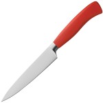 Нож кухонный универсальный «Платинум»; сталь нерж., пластик; L=29/16, B=3см; красный, металлич.