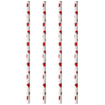 Трубочки «Сердца»[100шт]; бумага; D=6, L=200мм; белый, красный