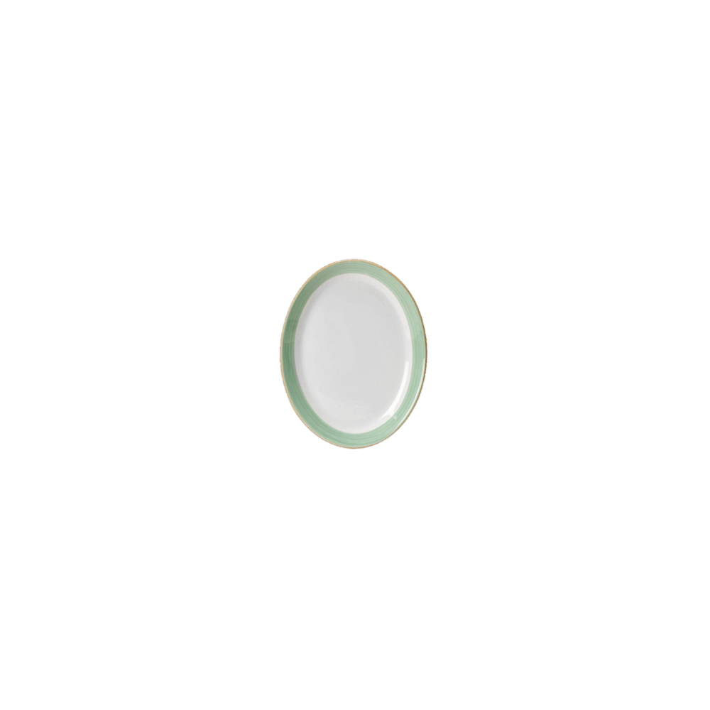 Блюдо овальное «Рио Грин»; фарфор; L=30, 5, B=24см; белый, зелен.