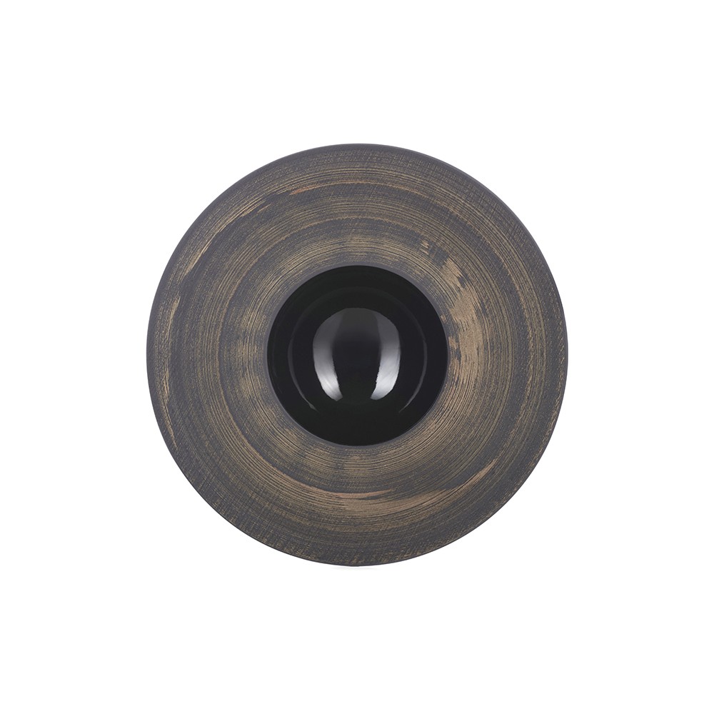 Тарелка «Сфера»; керамика; D=21, 5см; черный, медный